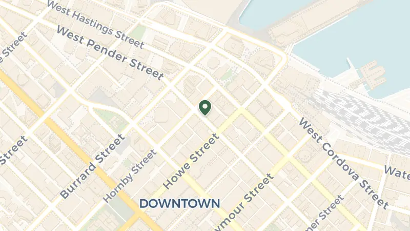 Map of 833 W Pender St, Vancouver, BC V6C 3B2, Canada