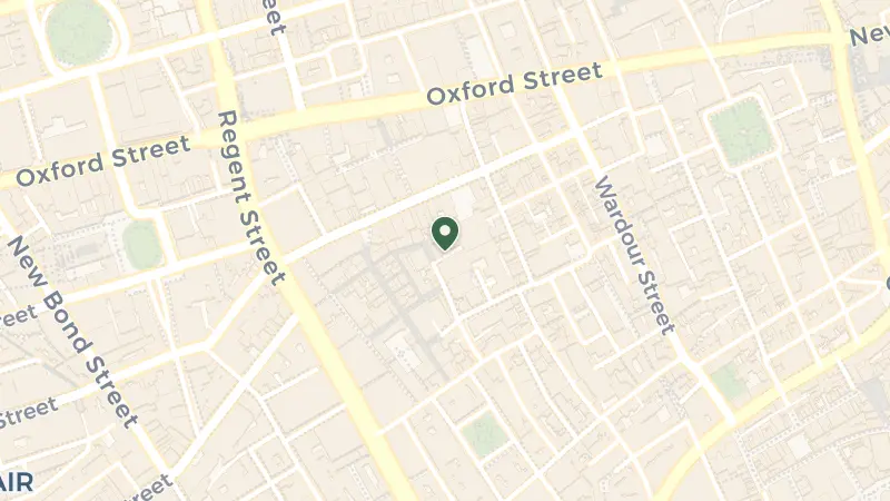 Map of 20 Broadwick St, London W1F 8HT, United Kingdom