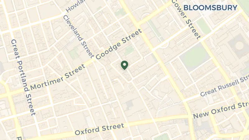 Map of 15-17 Charlotte St., London W1T 1RJ, UK