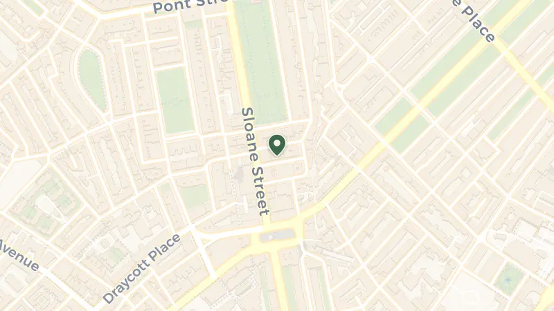 Map of 1 Wilbraham Pl, Sloane St, London SW1X 9AE, UK