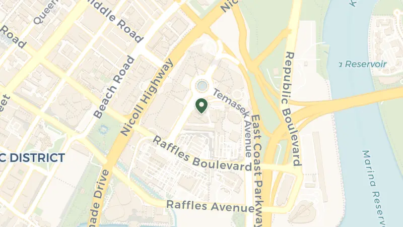 Map of 2 Temasek Blvd, Singapore 038982