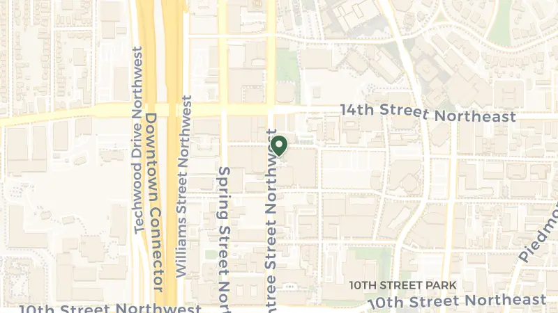 Map of 1117 W Peachtree St NW, Atlanta, GA 30309, USA