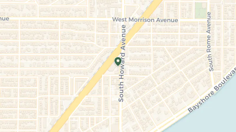 Map of 1207 S Howard Ave, Tampa, FL 33606, USA