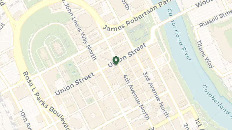 Map of 401 Union St, Nashville, TN 37219, USA