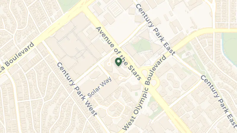 Map of 2025 Ave of the Stars, Los Angeles, CA 90067, USA