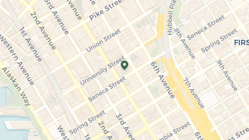 Map of 411 University St, Seattle, WA 98101, USA