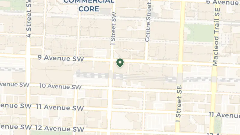 Map of 133 9 Ave SW, Calgary, AB T2P 2M3, Canada