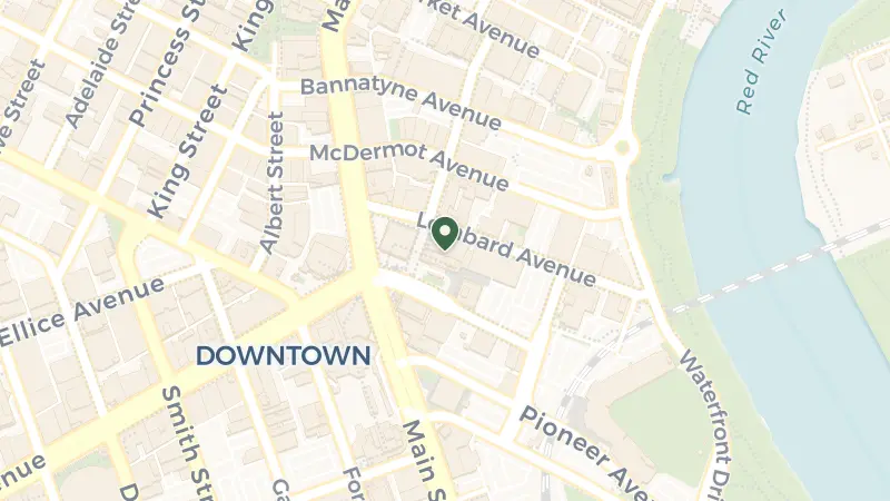 Map of 2 Lombard Place, Winnipeg, MB R3B 0Y3, Canada