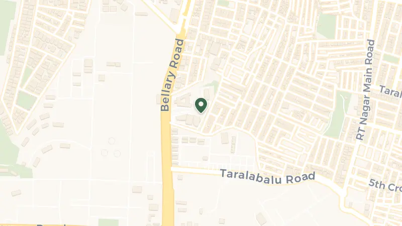 Map of 8, Bellary Rd, Dena Bank Colony, Ganganagar, Bengaluru, Karnataka 560032, India