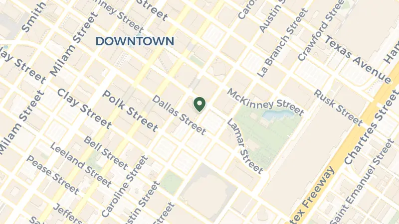 Map of 1300 Lamar St, Houston, TX 77010, USA