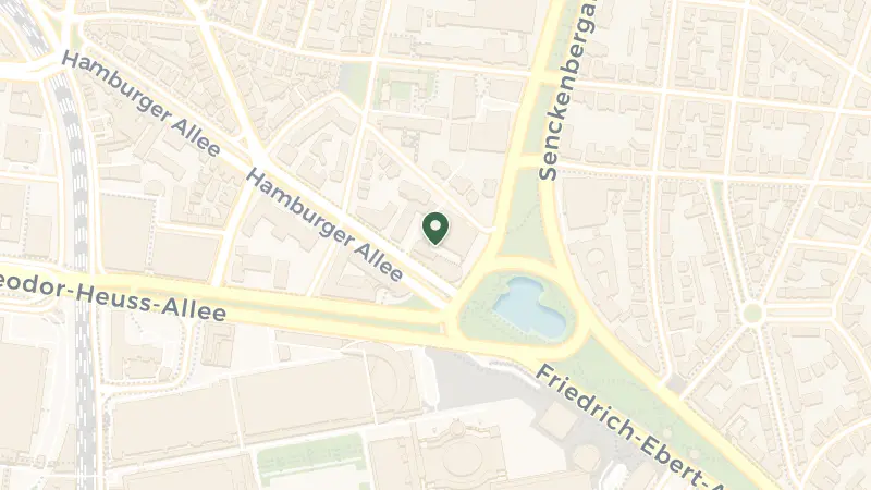 Map of Hamburger Allee 2, 60486 Frankfurt am Main, Germany