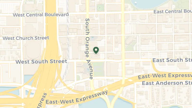 Map of 325 S Orange Ave, Orlando, FL 32801, USA