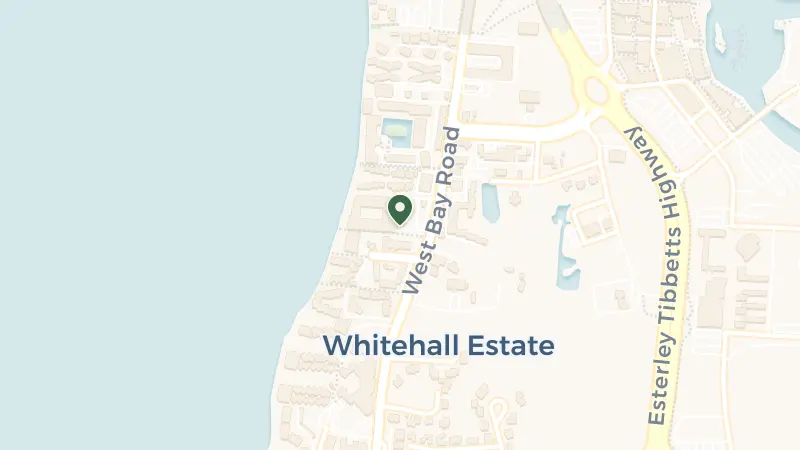 Map of Seven Mile Beach, 389 W Bay Rd, KY1-1202, Cayman Islands