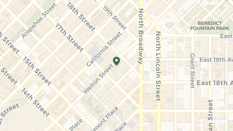 Map of 1750 Welton St, Denver, CO 80202, USA