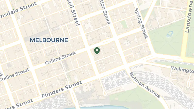 Map of 123 Collins St, Melbourne VIC 3000, Australia