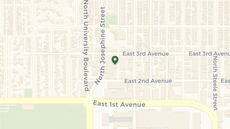 Map of 245 Columbine St, Denver, CO 80206, USA