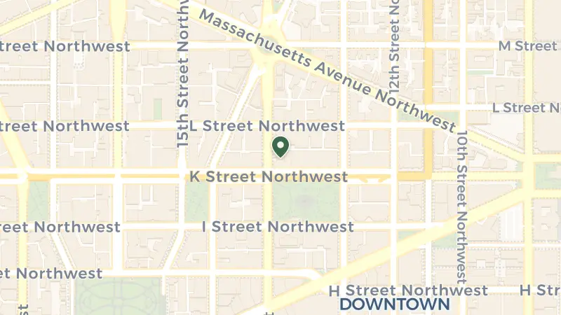 Map of 1001 14th St NW, Washington, DC 20005, USA