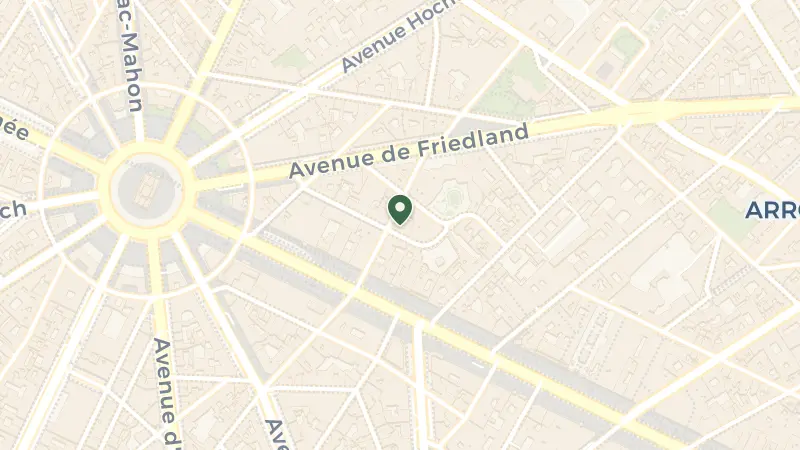 Map of 6 Rue Balzac, 75008 Paris, France
