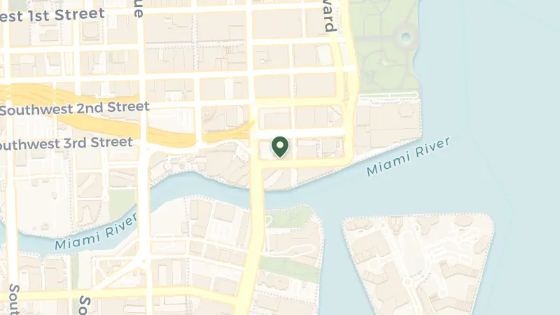 Map of Located Inside Of The Jw Marriott Marquis Miami Tower, 255 Biscayne Blvd Way, Miami, FL 33131, USA