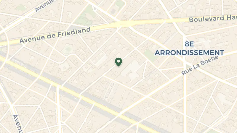 Map of 18-22 Rue de Berri, 75008 Paris, France