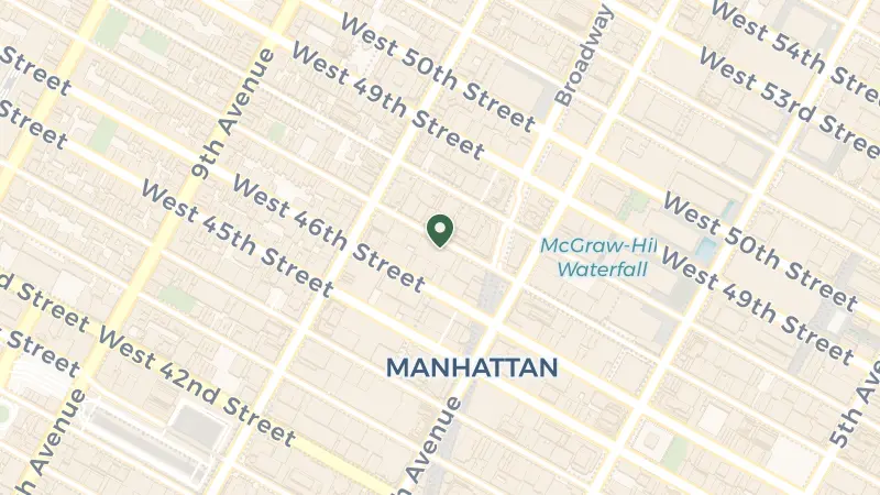 Map of 228 W 47th St, New York, NY 10036, USA