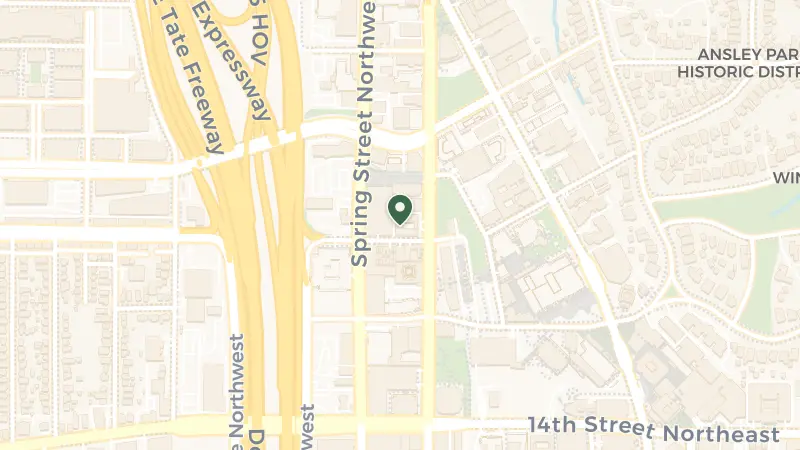 Map of 1302 W Peachtree St NW, Atlanta, GA 30309, USA