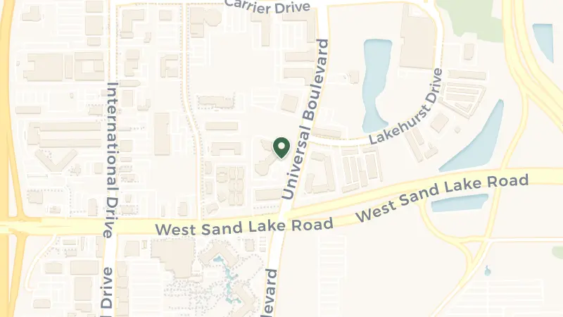 Map of 7800 Universal Blvd, Orlando, FL 32819, USA