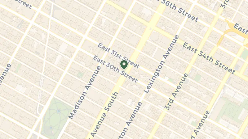 Map of 444 Park Ave S, New York, NY 10016, USA