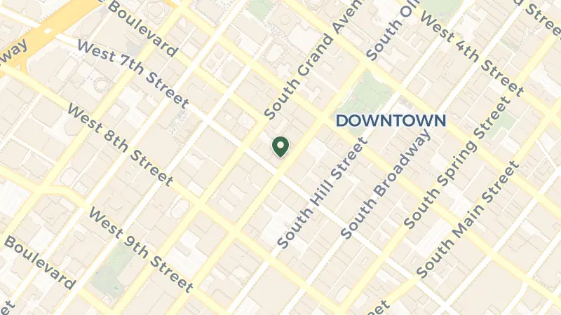 Map of 649 S Olive St, Los Angeles, CA 90014, USA