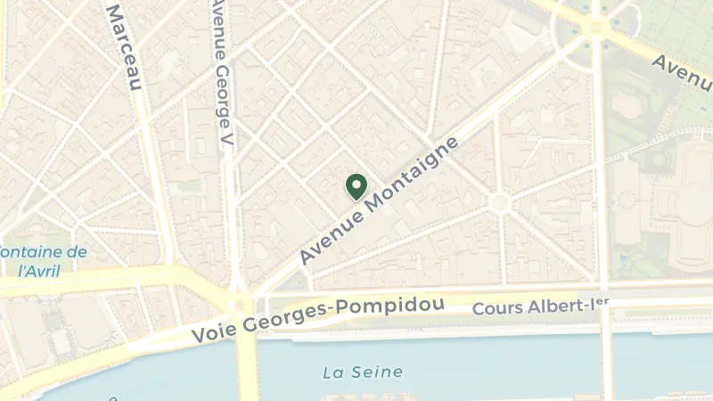 Map of 25 Av. Montaigne, 75008 Paris, France