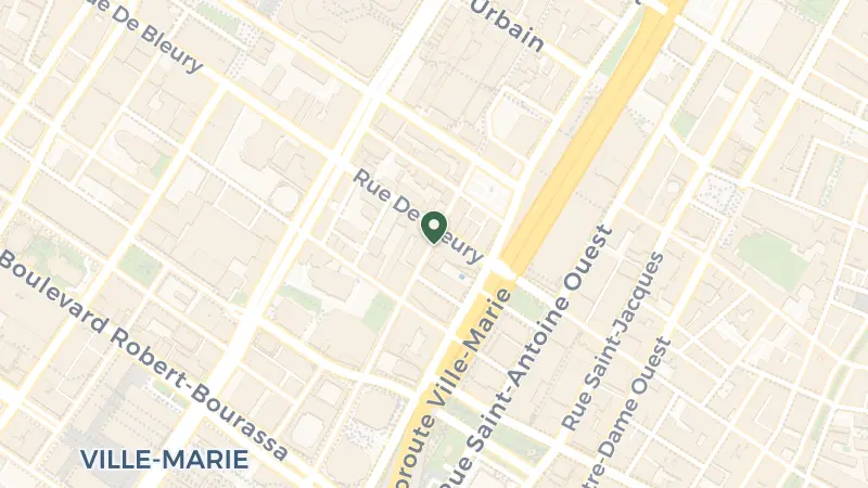 Map of 340 Rue De la Gauchetière O O, Montréal, QC H2Z 0C3, Canada