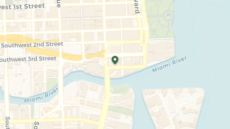 Map of 255 Biscayne Blvd Way, Miami, FL 33131, USA