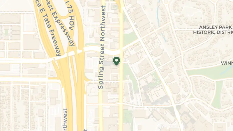 Map of 1340 W Peachtree St NW, Atlanta, GA 30309, USA