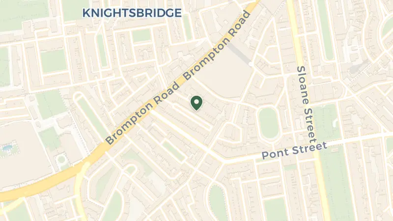Map of 10-12 Beaufort Gardens, London SW3 1PX, UK