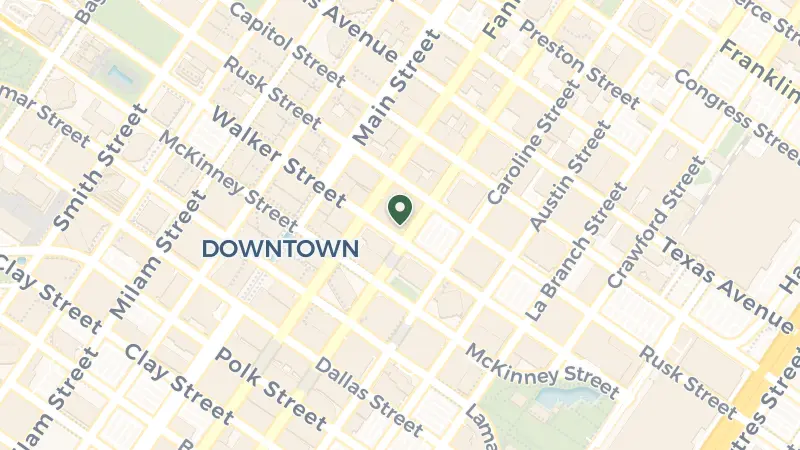 Map of 1121 Walker St, Houston, TX 77002, USA