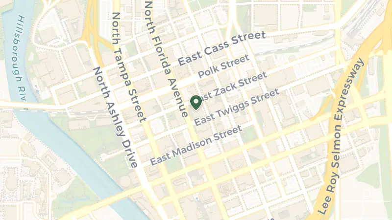 Map of 601 N Florida Ave, Tampa, FL 33602, USA