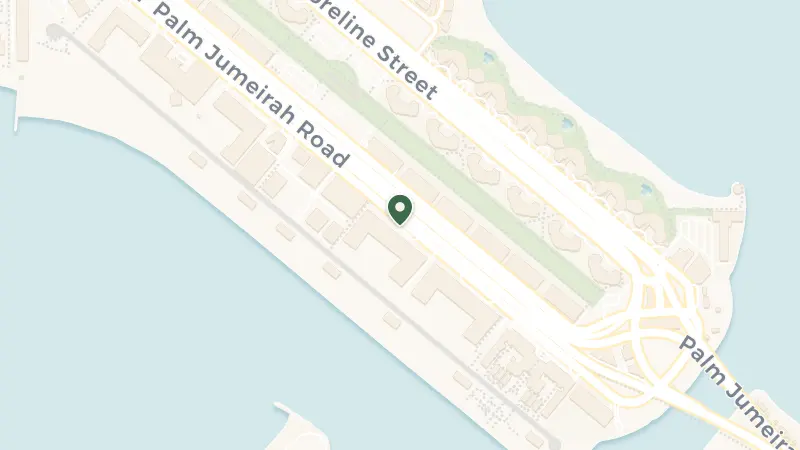 Map of Palm West Beach - Palm Jumeirah Rd - The Palm Jumeirah - Dubai - United Arab Emirates