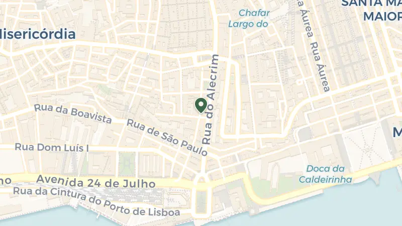 Map of Rua das Flores 44, 1200-195 Lisboa, Portugal