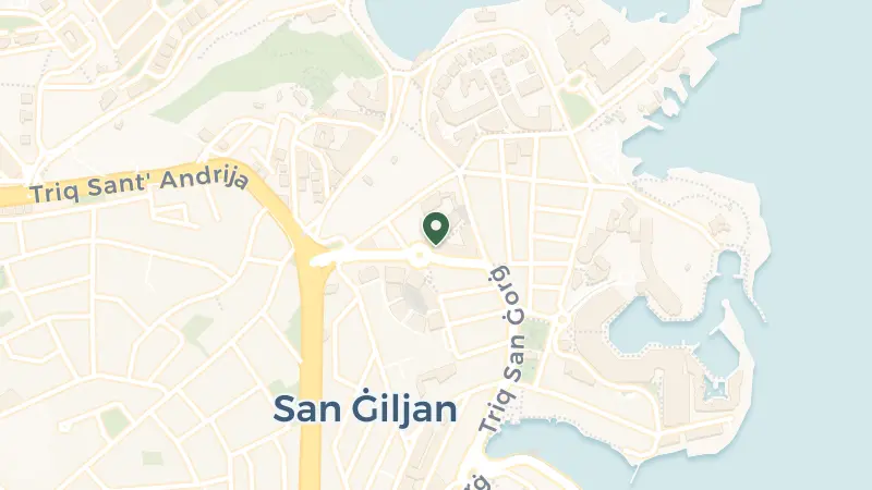 Map of Saint George's Road, Triq Gort, St Julian's, Malta