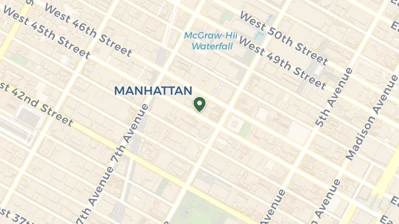 Map of 119 W 45th St, New York, NY 10036, USA