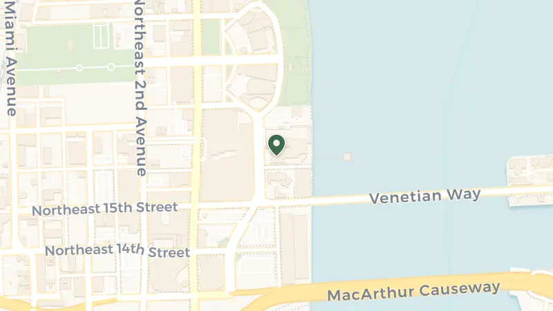 Map of 1633 N Bayshore Dr, Miami, FL 33132, USA