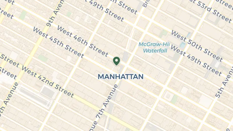 Map of 1535 Broadway, New York, NY 10036, USA