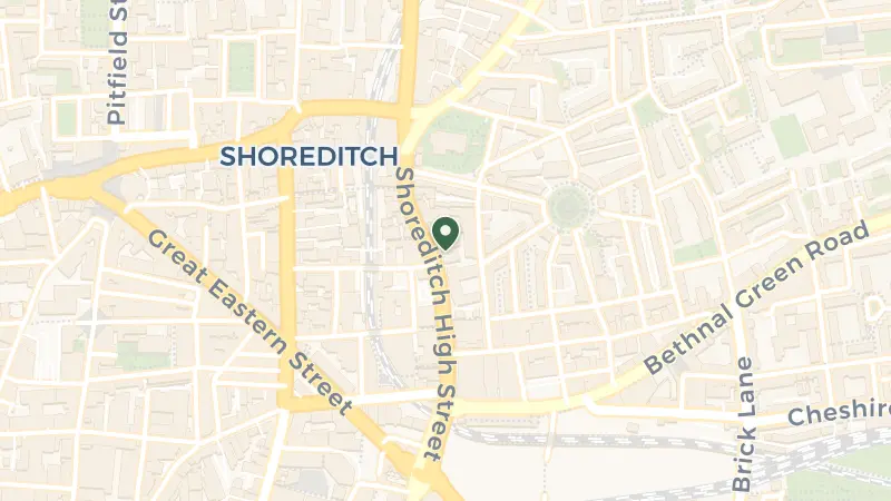 Map of 100 Shoreditch High St, London E1 6JQ, UK