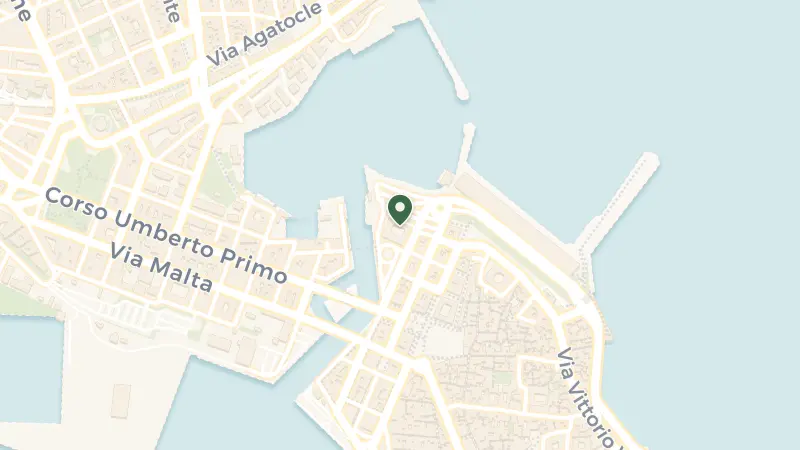 Map of Via Nazario Sauro, S.N, 96100 Siracusa SR, Italy