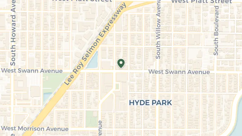 Map of 1509 W Swann Ave, Tampa, FL 33606, USA