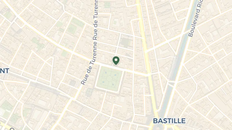 Map of 28 Pl. des Vosges, 75003 Paris, France