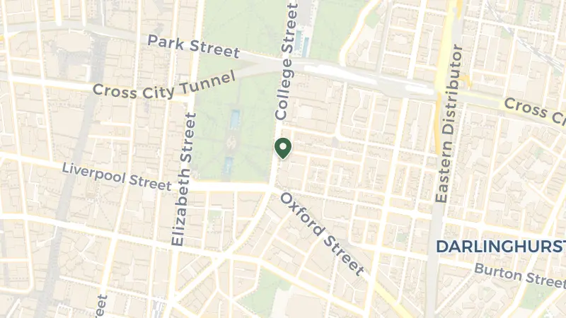 Map of 36 College St, Darlinghurst NSW 2010, Australia