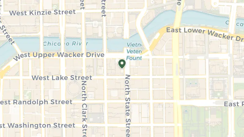 Map of 1 W Wacker Dr, Chicago, IL 60601, USA