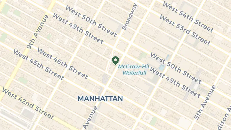 Map of Two Times Square, 714 Seventh Avenue at, W 48th St, New York, NY 10036, USA