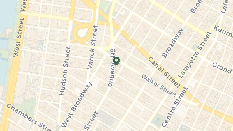 Map of 2 6th Ave, New York, NY 10013, USA
